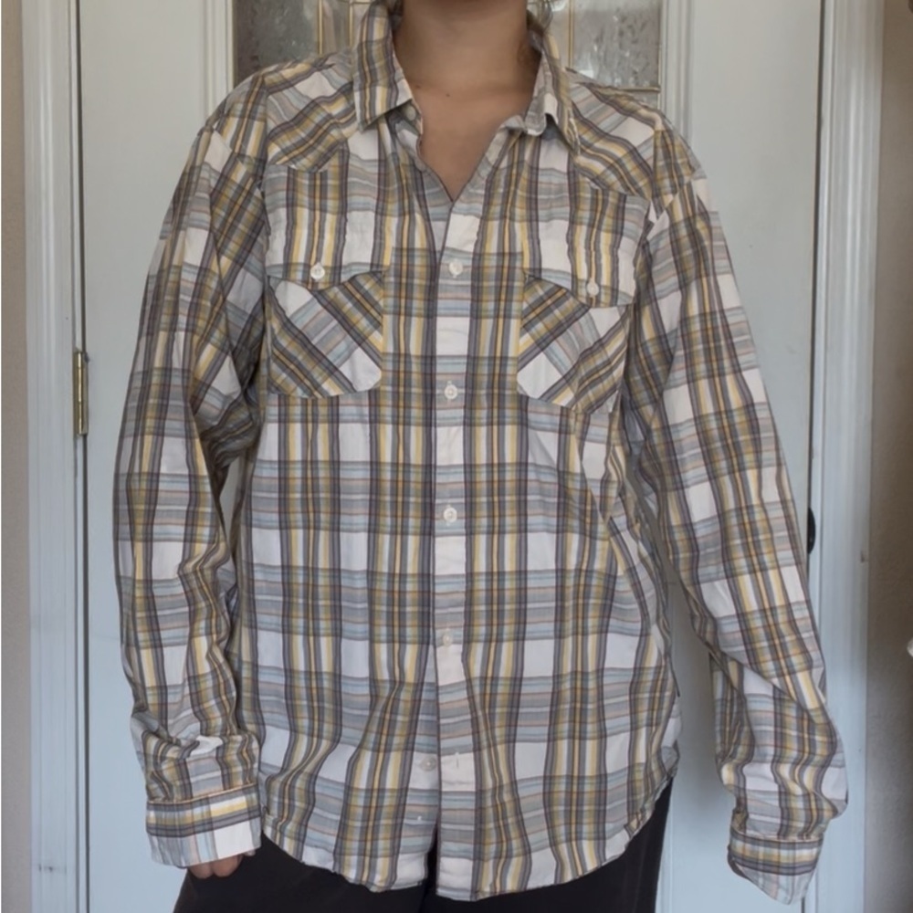 Patagonia Men’s Organic Cotton Plaid Button Down Casual Size Large